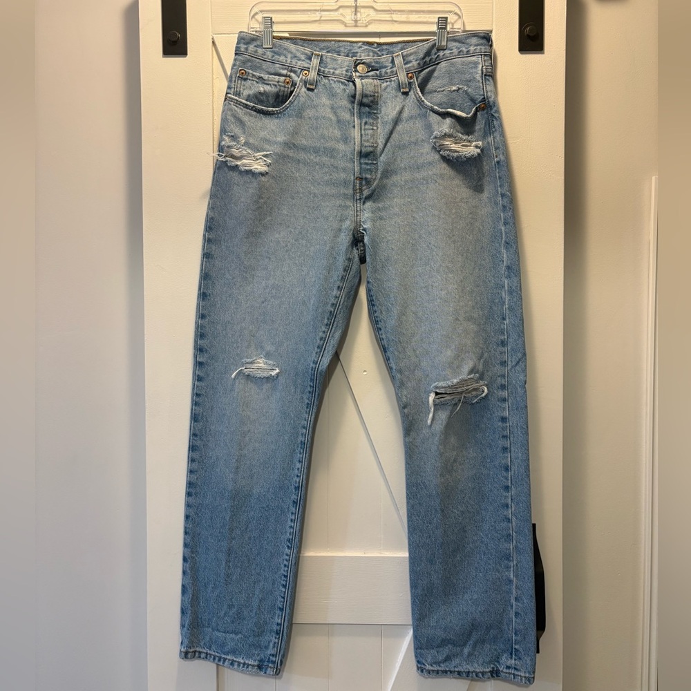Levi's 501 High Rise Butterfly Button Blue Denim Jeans